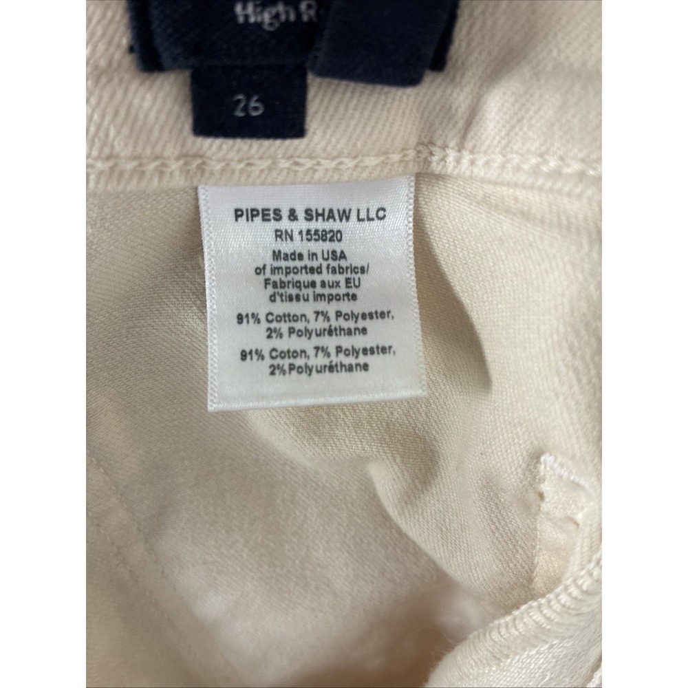 VERONICA BEARD Ecru Ivory Carson Ankle Flare High Rise Jeans Patch Pocket 26 - Picture 10 of 11